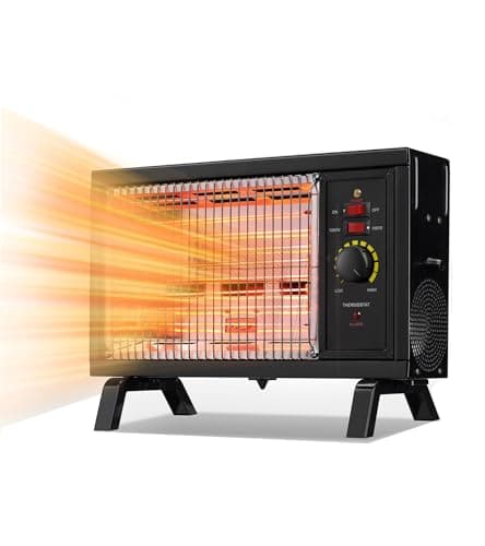 Radiant Heater,Space Heater with Two Heat Settings,Portable Electric Heater for Indoor Use, Portable Indoor Heater with Handle,1250W/1500W