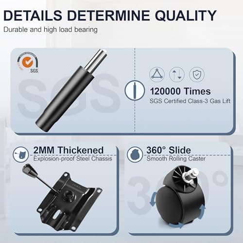 Brick Attic Drafting Chair with Backrest – Adjustable Foot Rest Rolling Stool with Wheels, PU Leather Swivel Stool for Office Spa Studio Lab Counter Salon Home Work Bar Kitchen Shop(Black) 7