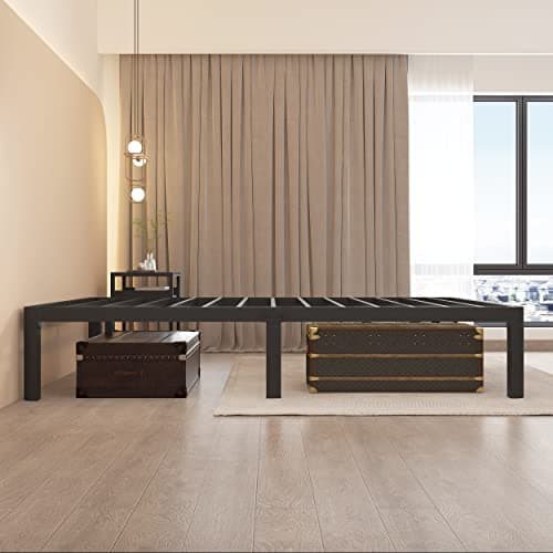 MAF 14 Inch Full Size Metal Platform Bed Frame with Round Corner Legs, 3000 LBS Heavy Duty Steel Slats Support, Noise Free, No Box Spring Needed, Easy Assembly 7