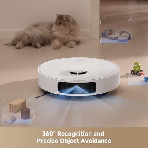 Mova P10 Ultra Robot Vacuum and Mop 8,300Pa Suction 140°F Hot Water Auto Mop Washing & Drying, Dual Spinning Extenable Clean, 10.5mm Lifting for Carpet, 360°Obstacle Avoidance, App Control 9