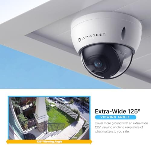 Amcrest UltraHD 4K (8MP) Outdoor Security PoE IP Camera, 3840x2160, 98ft NightVision, 2.8mm Lens, IP67 Weatherproof, IK10 Vandal Resistant Dome, MicroSD Recording, White (IP8M-2493EW-AI-V3) 5