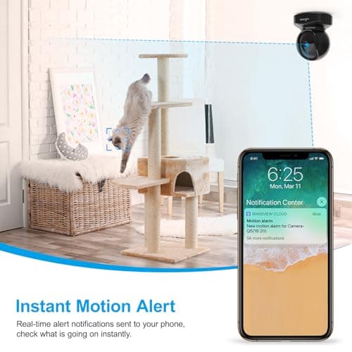 Wireless Security Camera, IP Camera 1080P HD Wansview, WiFi Home Indoor Camera for Baby/Pet/Nanny, Motion Detection, 2 Way Audio Night Vision, Compatible with Alexa, with TF Card Slot and Cloud 7