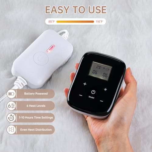 TiMiCalda Heated Comforter Blanket King - Fast Heating Faux Fur Bubble Thick Comforter with 6 Heat Levels & 1-10 Hours Time Settings, Wireless LCD Controller, 90"x104", Cream 5