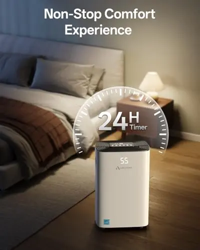 Dehumidifier for Basement, 52 Pints Dehumidifiers for Bedroom Bathroom Large Room Home, 4500 Sq.Ft Dehumidifier with Drain Hose, 2025 Energy Star Certificate, Humidity Control, 24H-Timer, Auto Defrost 6