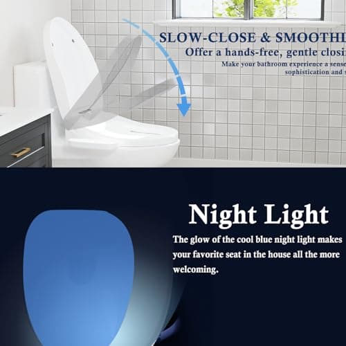 Electric Bidet Toilet Seat Elongated with Heated Seat, Warm Air Dryer, Endless Warm Water, Oscillating and Pulsating Spray Wash, Stainless Steel Self-Clean Nozzle (Bidet Toilet Seat Elongated 2) 6