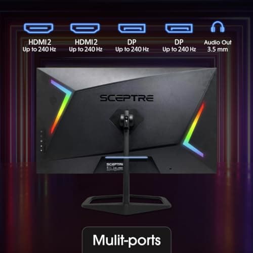 Sceptre 27 inch 240Hz Gaming Monitor AMD FreeSync Premium HDMI DisplayPort Build-in Speakers Machine Black 2024 (FWD240 Series) 5