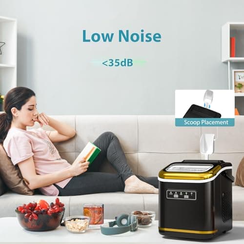 Electactic Ice Maker Machine Countertop Portable Compact Small Bullet Ice Maker with Self Cleaning,9 Cubes in 6 Mins,26lbs in 24Hrs, for Home and Kitchen(Black) 5