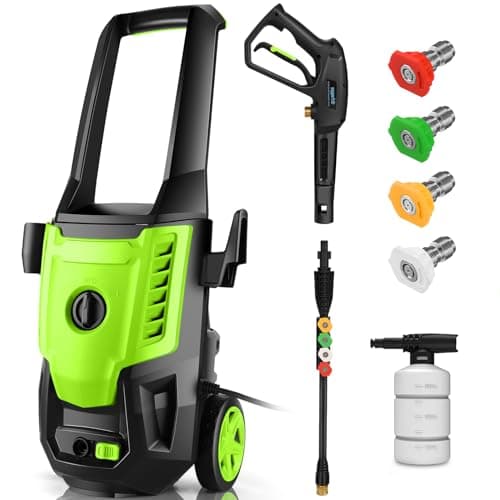 Imdot Electric Pressure Washer 5000 PSI 4.0GPM Portable Power Washer with 4 QC Nozzles, 500ML Foam Cannon for Cars/Fences/Driveways/Home/Patios Cleaning, Deep Green