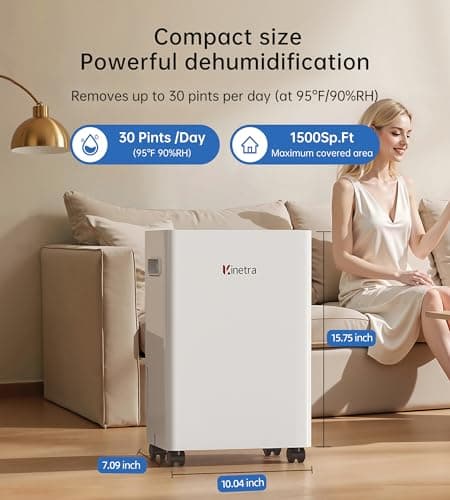 1500 Sq. Ft Dehumidifiers for Home, 30 Pints dehumidifier for Basement with drain hose,Smart APP control, 1.6L Tank,24H Timer,Intelligent Humidity Control,Ideal for Bedroom,Bathroom & RV 3