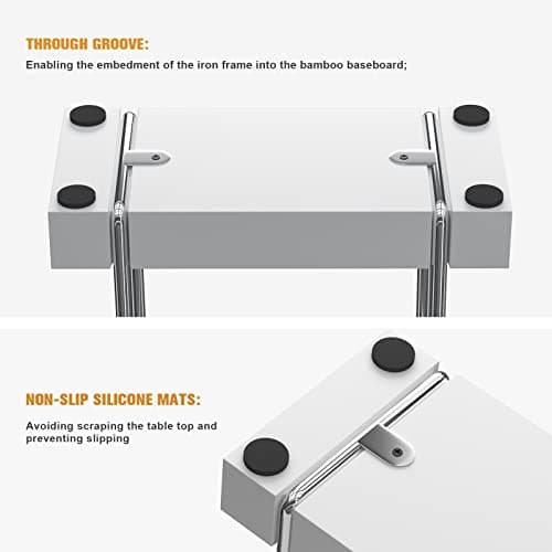 Napkin Holder for Table, Bamboo Iron Standing Napkin Dispenser for Kitchen Dining Table Farmhouse Cocktail Picnic Rustic Wood Holders for Mail Bills Suitable for All Dining Room Decors Silvery & White 5