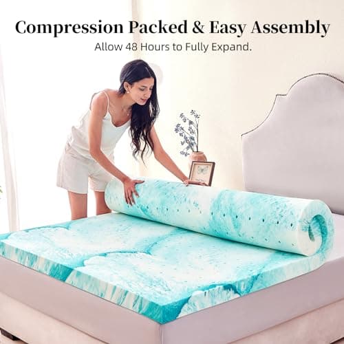 SIEMOUR 3 inch Memory Foam Mattress Topper Twin XL for College and Dorm, Gel Infused Memory Foam Mattress Pad for Pressure Relief, 38x80 Inches 6