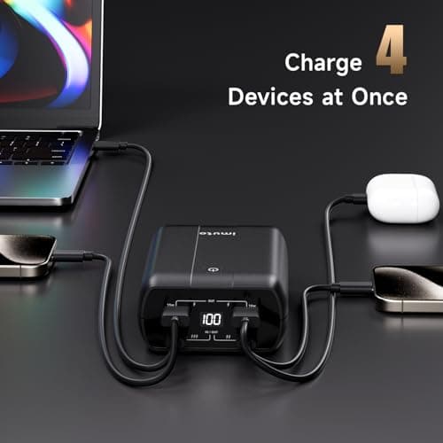 imuto 100w Power Bank, 20000mAh 4-Output Laptop Portable Charger,Fast Charging USB C PD3.0 External Battery Pack for Laptop MacBook Dell XPS iPad Tablet Steam Deck iPhone 16 15 14 Pro Samsung S22 etc 5