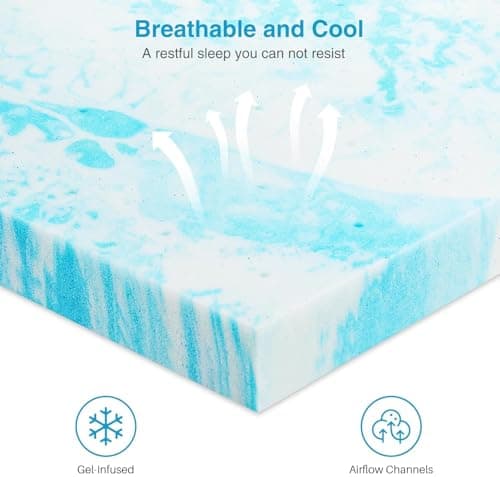 Mattress Topper, King Size Cooling Memory Foam Bed Toppers, 3 Inch Soft Mattress Pads for Sleeper Sofa, RV, Camper, CertiPUR-US Certified 7