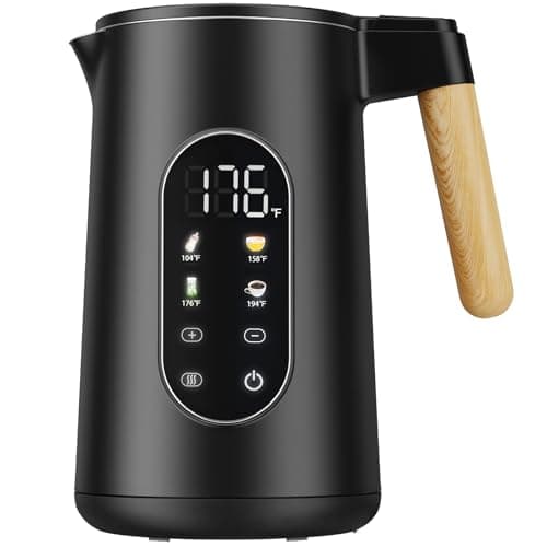 Electric Kettle with Precise Temperature Control, 1500W Fast Boil, 304 Stainless Steel 1.7L/1.8Qt BPA-Free | 4 Presets for Baby Milk, Coffee, Tea | 2H Keep Warm, Cool Touch Exterior
