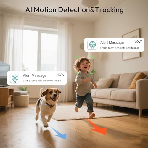 Raycom 4MP Indoor Security Camera, Dual-Band 5G/2.4G Wi-Fi Pet Camera, 360° Pan-Tilt Smart Tracking Baby Monitor, Infrared Night Vision, Physical Privacy Mode, Work with Alexa, White 8