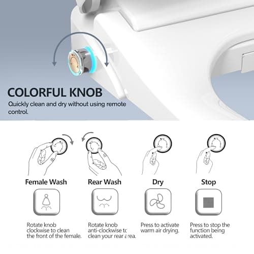 WLJBIDET Toilet Bidet Seat with Wireless Remote Control, Electric Bidet with Oscillating Cleaning, Heated Toilet Seat, Adjustable Temperature and Pressure, Slow Closed Lid, Elongated 8