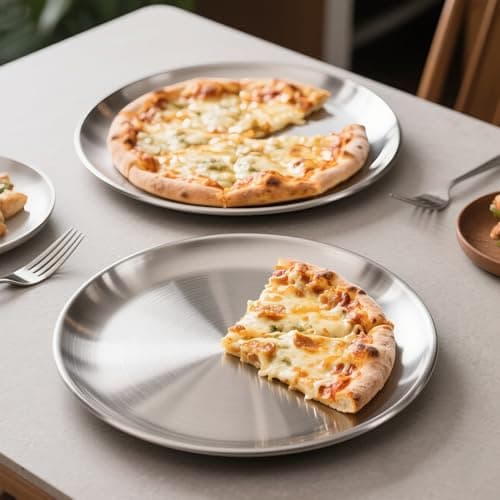 AWTBDP Pizza Pan 10 Inch Set of 2 for Oven, Non-Stick Stainless Steel Pizza Steel, Durable Non-Toxic Round Pizza Pans for Cookie Pizza Pie Cake, Dishwasher Safe & Easy Clean 5