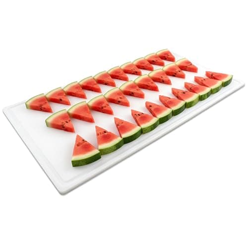 Thirteen Chefs Extra Large 30x18 Inch Cutting Board with Juice Groove - Great for Carving, Fish, Meat and Game – 1/2 Inch Thick White HDPE Plastic, 10 pounds