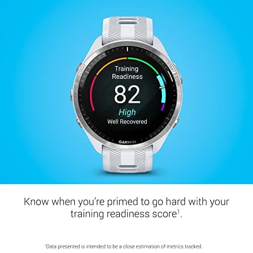 Garmin Forerunner® 965 Running Smartwatch, Colorful AMOLED Display, Training Metrics and Recovery Insights, Whitestone and Powder Gray 6