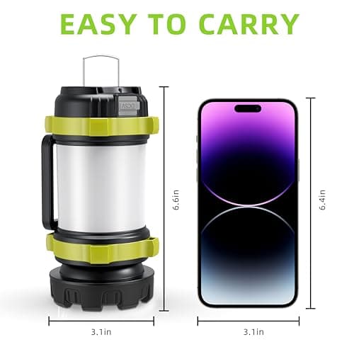Camping Lantern Rechargeable, Alpswolf Led Lantern Camping Flashlight with 4000 Capacity, 6 Modes, IPX4 Waterproof, Portable Rechargeable Lanterns for Power Outage, Hiking Hurricane Outdoor 8