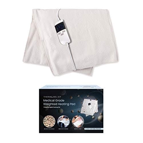 Professional Grade Heating Pad with Automatic Moist Heat by ThermoRelief, Extra HOT Heating for Deep Penetrating Heat - 2nd Gen Version (King Size Weighted King)