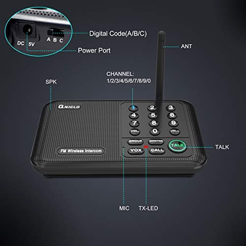 Intercoms Wireless for Home, Home Intercom System Wireless, 5280 Feet Long Range House Intercom System for Business, Two Way Wireless Intercoms for Office, Wireless Room Monitor LD666-4P 7