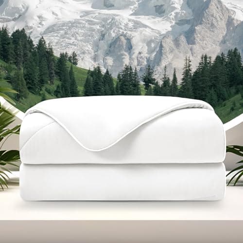 TEXARTIST Cooling Comforter Queen Size, Cooling Blanket for Hot Sleepers, Cold Blanket Summer Lightweight Breathable Soft Comforter to Stay Ice Cool for Night Sweats, Machine Washable,White (90"x90")