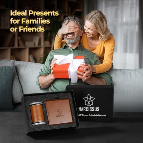 Narcissus Rolling Knife Sharpener, Diamond Roller Knife Sharpener Kit with 4 Strong Magnetic Angle 12/15/18/20 Degrees, Rolling Knife Sharpener Tool for Kitchen Knives, Easy Knife Sharpening System 6