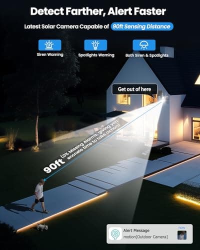 VIZIUUY AOV Security Camera, 24H Continuous Recording Security Cameras Wireless Outdoor, WiFi 6, 2K Solar-Powered Cameras for Home Security with 360° PTZ, Auto Tracking, 32G Local Storage(Included) 6