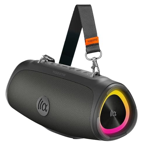 TAZATA Portable Loud Bluetooth Speaker, 60W Large Subwoofer Speakers Wireless Bluetooth 5.3 with Powerbank USB Charge Out,Rugged Outdoor for Party,Beach,Golf,Pool,Shower,Valentines Day Gifts