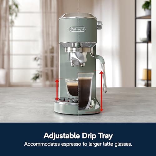 De'Longhi Dedica Duo Compact Espresso Machine - Cold Brew Coffee Maker with Milk Frother Wand- for Espresso, Hot & Iced Coffee, Cappuccinos, Lattes & Home Barista Brewing, Pistachio Green 10