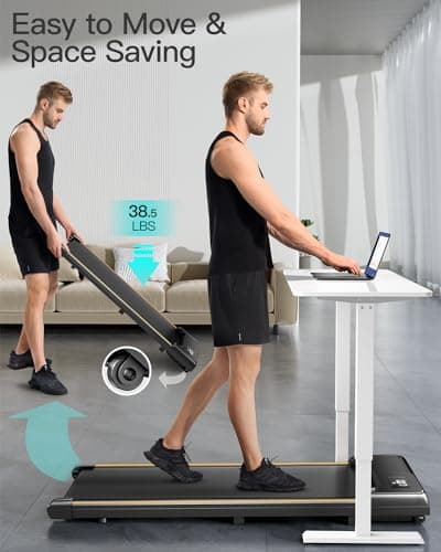 UMAY Fitness Home Folding Incline Treadmill with Pulse Sensors, 3.0 HP Quiet Brushless, 300 lbs Capacity (Black Orange) 6