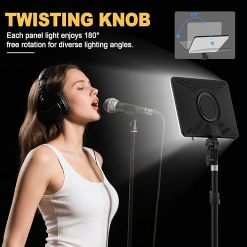 30W Upgraded Photography Lighting Kit, Anautin 1-Pack LED Video Lighting for Video Recording, 3700Lux Studio Lights with Tripod Stand for Photography, Streaming, Gaming, Podcast, Filming, Vlogging 6