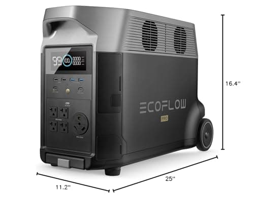 EF ECOFLOW Portable Power Station 3600Wh DELTA Pro, 120V AC Outlets x 5, 3600W, 2.7H Fast Charge, Lifepo4 Power Station, Solar Generator for Home Use, Power Outage, Camping, RV, Emergencies 10
