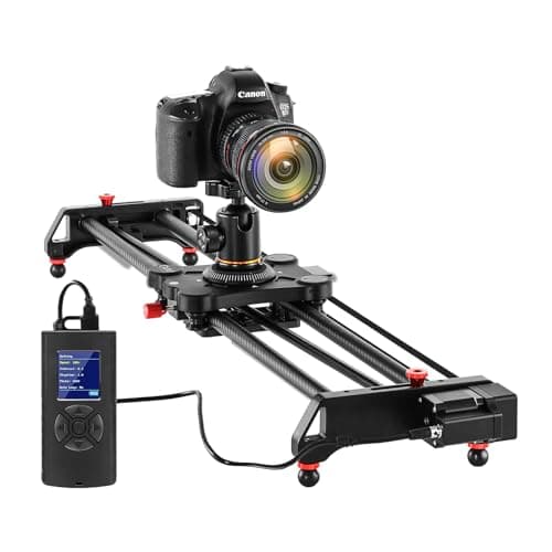 GVM Carbon Fiber Motorized Camera Slider - 31"/80CM with Remote Control, Supports Time-Lapse Photography, Video Mode, Tracking Shooting for Most Cameras