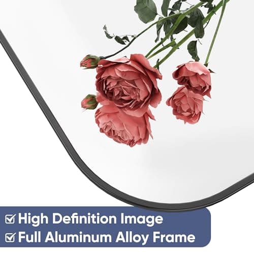 Antok Full Length Mirror, 71"x27" Floor Mirror Freestanding, Arched Floor Standing Large Mirrors Full Body Mirror with Stand for Bedroom, Hanging Mounted Mirrors for Living Room, Black 5