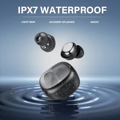 Sleep Ear Buds, 2025 True Wireless Earbuds, Ultra-Mini Bluetooth 5.4 Earbuds for Side Sleepers, 42H Play Hi-Fi Stereo 3D Bass Noise Cancelling Bluetooth headphones, USB C, IP7 Waterproof LED Earphones 10