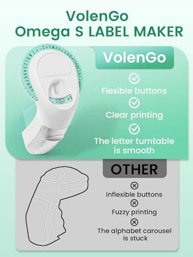 VolenGo Embossing Label Maker Machine, Retro Label Maker with Tapes, 10 Rolls 0.35inch 3D Plastic Embossed Label Tapes, Lightweight Portable Embosser, Old School & Easy to use 5