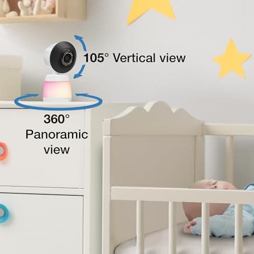 VTech Smart WiFi Baby Monitor with 2 Cameras, 1080p FHD Video, Free App with Motion Videos, Sound/Motion Alerts, 7" IPS Split‑Screen Display, Pan‑Tilt‑Zoom, Dual‑Room Monitoring – Smart HQ Max Twin 8