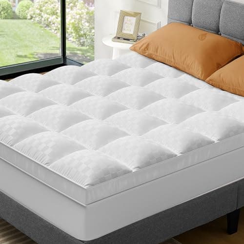 Sweetcrispy Mattress Topper Full Size, Mattress Pad Cover for Hot Sleepers, Extra Thick 5D Snow Down Alternative Overfilled Plush Pillow Top, with 8-19 Inch Deep Pocket Mattress Topper, 75 X 54in