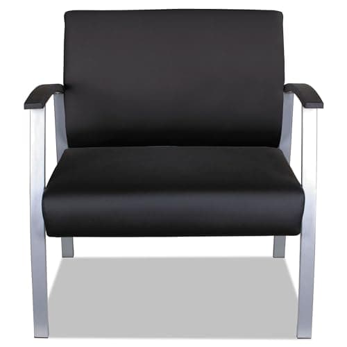 Alera metalounge Series bariatric Guest Chair, 30.51" x 26.96" x 33.46", Black seat, Black Back, Silver Base 7
