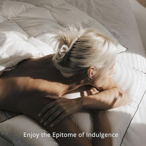 Down Pillows Queen Size Set of 2, Breathable Cotton Blend Shell Cover, Hotel Collection Bed Pillows for Sleeping, Fluffy and Supportive, Soft Down Fiber Pillow for Side,Back, and Stomach Sleepers 9