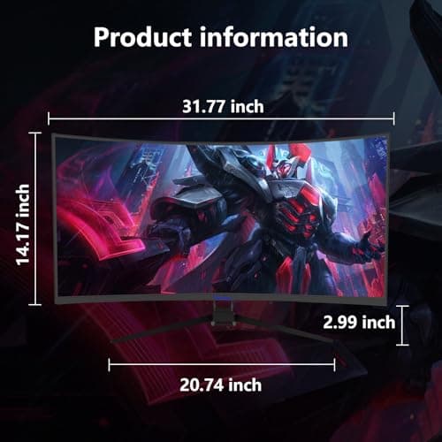 Sealan 34 inch Ultrawide Curved Computer Gaming Monitor 165Hz UWQHD 3440x1440,1500R -PIP,1ms (MPRT),HDR, 300nits, sRGB99%,FreeSync,HDMI2.0(TMDS) x2,DP1.4 x2,Eye Care,Support Wallmount 75x75mm 8