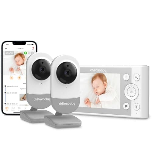 Chillax Daily Video Baby Monitor - WiFi Smart Baby Monitor with Two Cameras & Parent Unit,App Support,HD Camera, Privacy Protection WiFi ON/Off Switch, 2-Way Audio,Night Vision,Cry Detection
