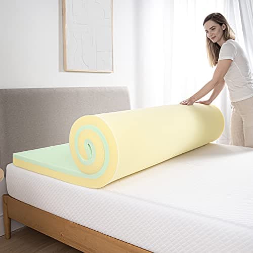 ZINUS 4 Inch Green Tea Memory Foam Mattress Topper, Pressure-Relieving Layers, CertiPUR-US Certified, Queen 7