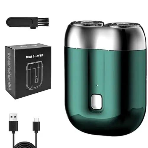 Mini Electric Shaver, IPX-7 Waterproof Razor Portable Mini Electric Men's Shaver (Green)