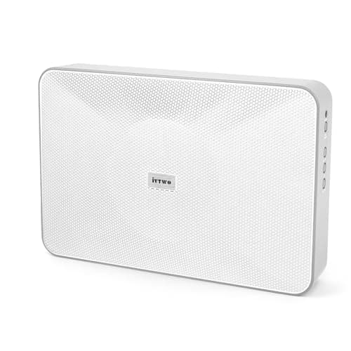 iVTWO Bluetooth Speaker White 60W, with AUX3.5mm/USB Port for PC and TV, Speaker Can be Hung on The Wall, Suitable for Small Stores (Bluetooth Code/Pin:9898)