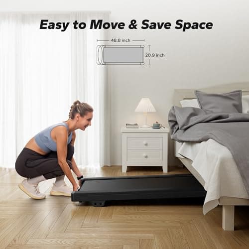 MERACH Walking Pad Treadmill with 9% Auto Incline, 2.5HP Quiet Brushless Under Desk Treadmills for Home & Office, Portable Small Treadmill with Magnetic Remote Control, APP, 3 Preset Programs 6