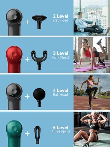 HEYCHY Super Mini Massage Gun, Percussion Deep Tissues Muscle Massager, Compact Sports Travel Massage Gun, Portable Handheld Massager for Home, Gym, Office, Outdoors 4