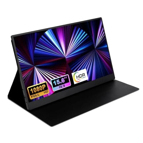 QiMeng 15.6-inch Portable Laptop Monitor, FHD 1920 * 1080 Resolution, Equipped with USB Type-C and HDMI interfaces, Supports HDR, with Smart Cover, Built-in Speakers (Size & Style, Size & Style)